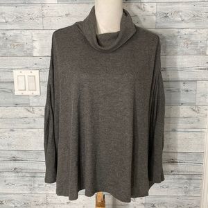 TOBI GRAY COWL NECK OPEN BACK TOP